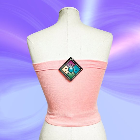 Pink Y2K Cropped Tube Top - NWT - No Boundaries Pink Vintage Tube Top - One Size - Picture 2 of 3
